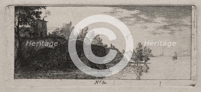 Cottage on a Rocky Promentory along a River. Creator: Antoine de Marcenay de Ghuy (French, 1724-1811).