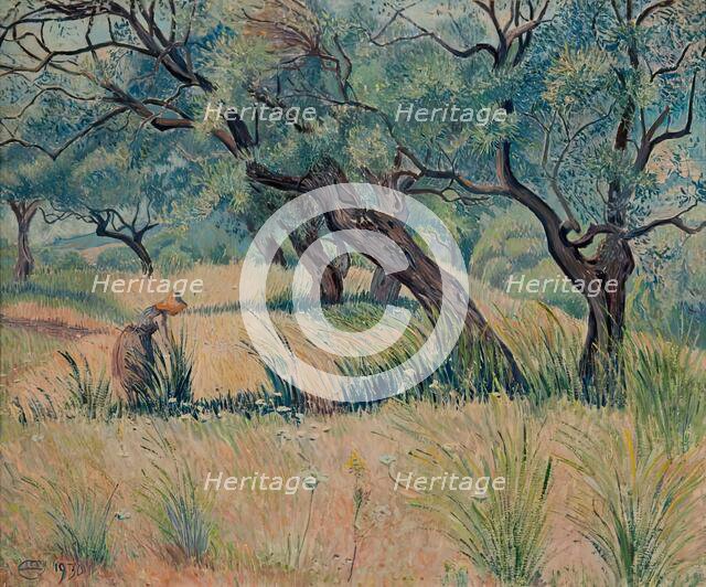 Les Oliviers, (Oliveraie Morning), 1930. Creator: Lucien Pissarro.