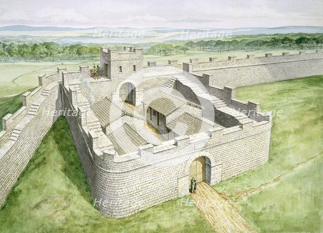 Hadrians Wall Cawfields Milecastle, c2nd century, (1990-2010). Artist: Philip Corke.
