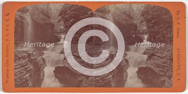 Watkins Glen Scenery, Rainbow Falls and Triple Cascades, c. 1860. Creator: George F. Gates.