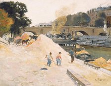 Le Pont-Marie vu depuis le quai d'Anjou, 1875. Creator: Pissarro; Camille (1830-1903).