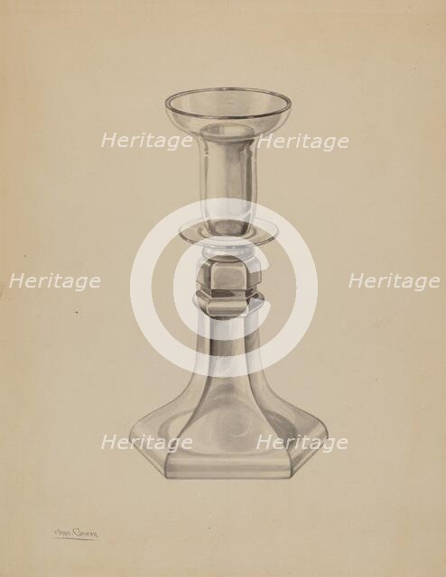 Candlestick, c. 1938. Creator: Charles Caseau.