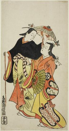 The Actors Ichikawa Monnosuke I and Dekijima Daisuke II, c. 1728. Creator: Torii Kiyonobu II.