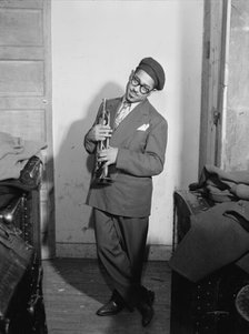Portrait of Dizzy Gillespie, New York, N.Y., ca. May 1947. Creator: William Paul Gottlieb.