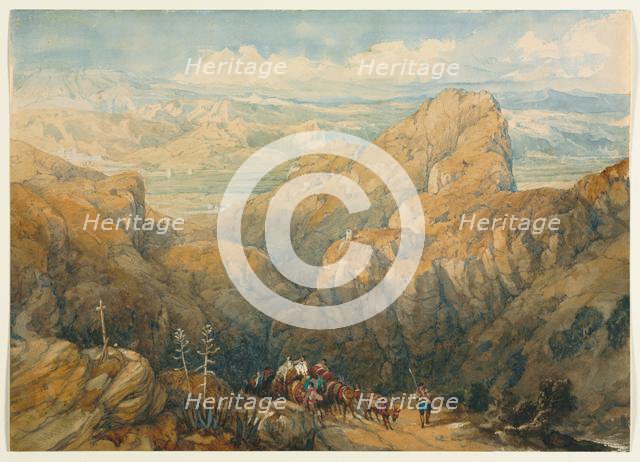 Descent into the Plain of Granada, 1834. Creator: David Roberts (British, 1796-1864).