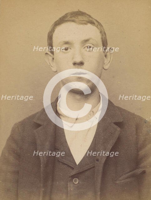 Hettich (ou Hettig). Eugène. 17 ans, né le 6/1/77 à Paris XXe. Cocher. Anarchiste. 16/3/94., 1894. Creator: Alphonse Bertillon.