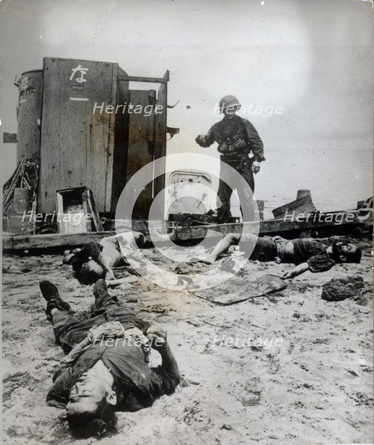 A failed beach landing by Japanese troops, New Guinea, 1943. Artist: Unknown