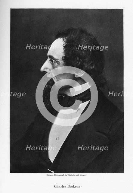 Charles Dickens, English novelist, c1860s.Artist: Fradelle & Young