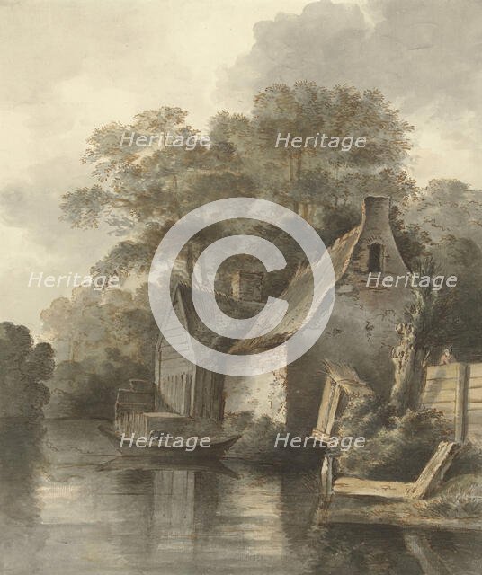 Houses on a canal, 1776-1821. Creator: Daniel Kerkhoff.