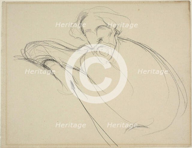 Study of Alphonse Daudet, c. 1893. Creator: Eugene Carriere.