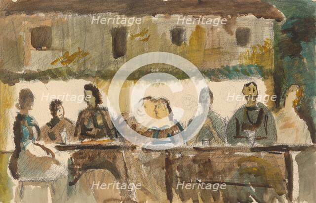 Banquet in front of the house, 1940-1949. Creator: Cyprian Majernik.