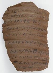 Ostrakon with Medical Recipes, Coptic, 580-640. Creator: Unknown.