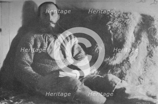 'Captain Sverdrup in his Cabin', 1895, (1897). Artist: Unknown.