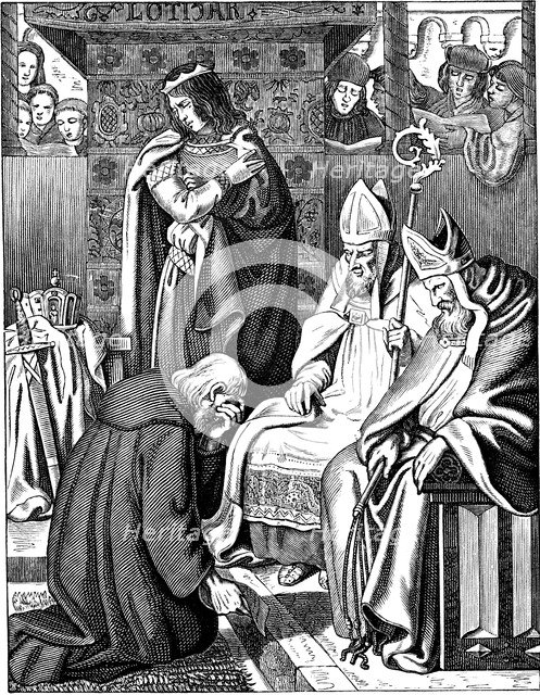 Louis the Pious making penance at Attigny in 822, 1840.