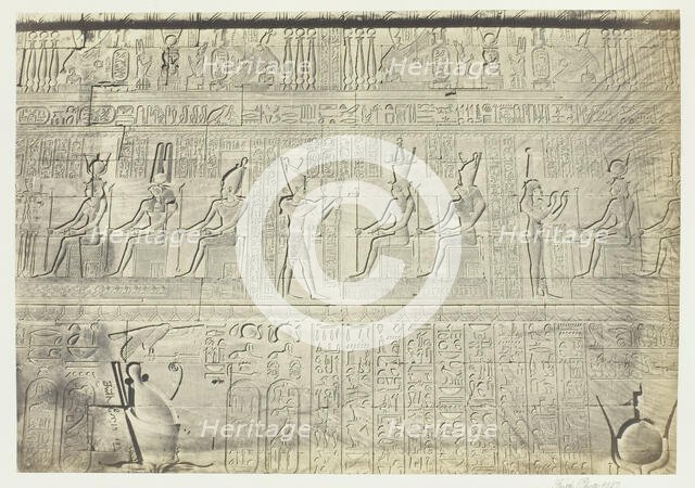 Sculptures from the Outer Wall, Dendera, 1857. Creator: Francis Frith.