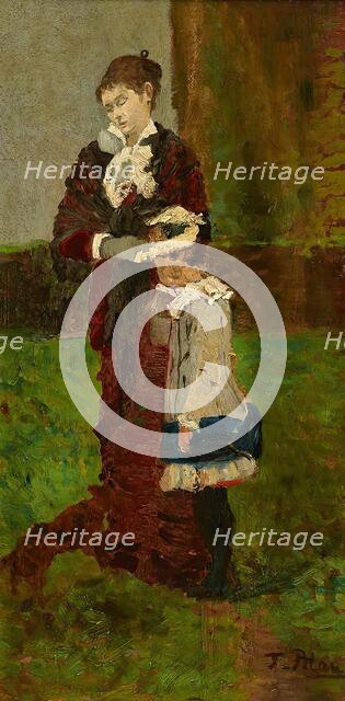 Lady with Child, 1881. Creator: Tina Blau.