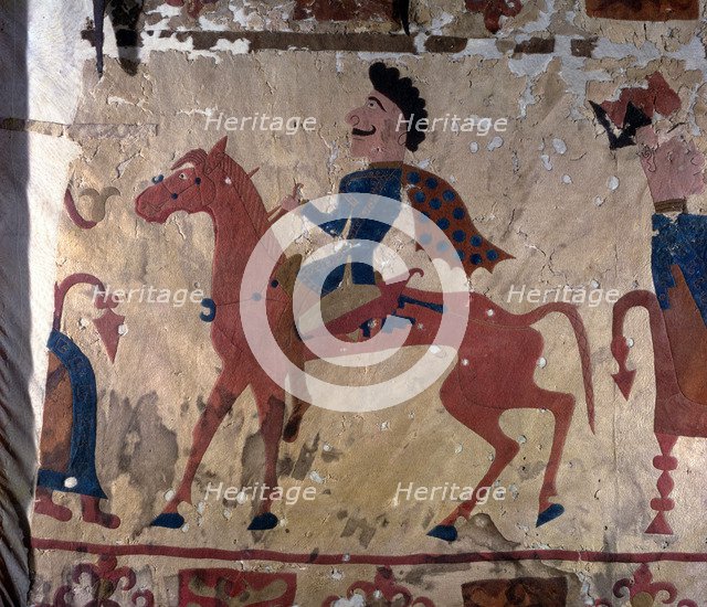 Horseman, Pazyryk felt artefact (carpet detail), 5th or 4th century BC. Artist: Unknown