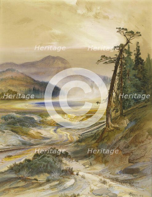 Excelsior Geyser, Yellowstone Park, 1873. Creator: Thomas Moran.
