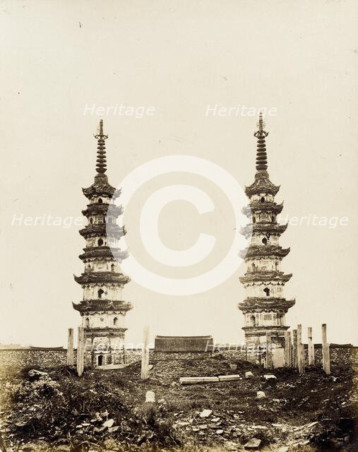 Twin Pagodas, Southern Sung Style, 1860. Creator: Felice Beato.