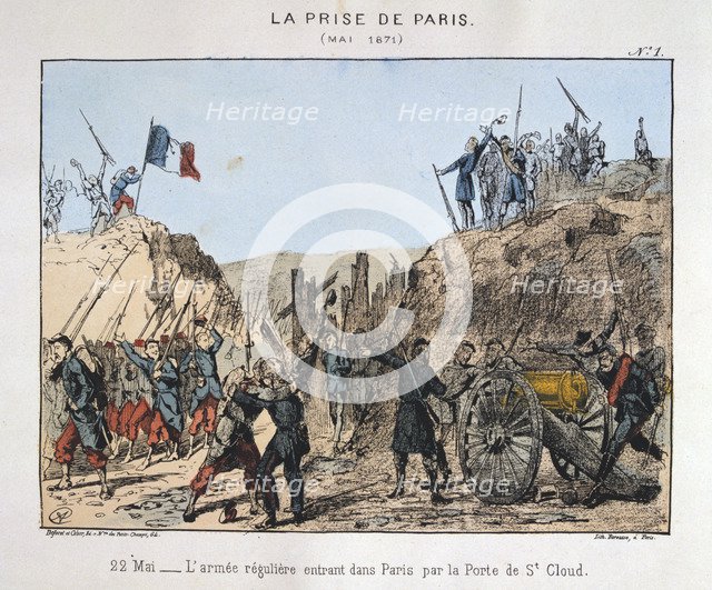 'La Prise de Paris', 22 May 1871. Artist: Anon