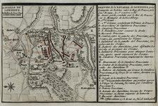 Seven Years War (1756-1763): Map of the Battle of Lobositz or Lovosice (October 1, 1756), 1765. Creator: Jean de Beaurain.