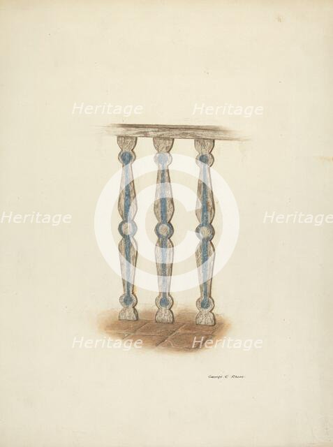 Railing, Detail of, c. 1939. Creator: George E. Rhone.