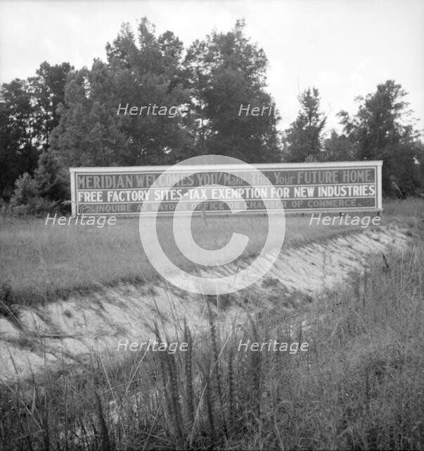 Note on industrialization of the South, Meridian, Mississippi, 1936. Creator: Dorothea Lange.