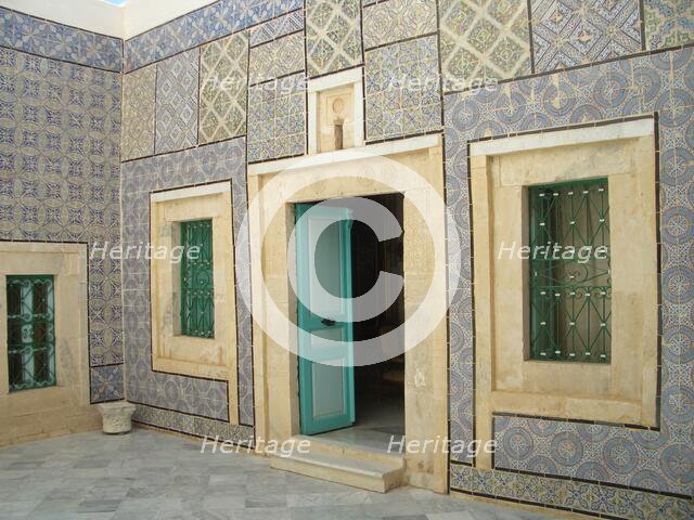 Tiled courtyard, Dar Essid Museum, Sousse, Tunisia, 2009.  Creator: Amanda Waite.