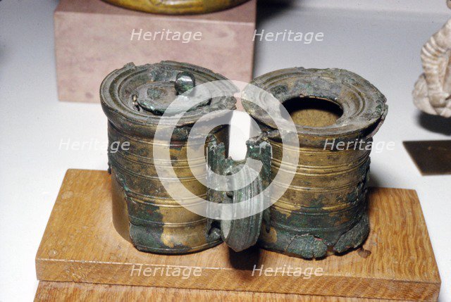 Bronze Roman Inkpots,at Chatillon-sur-Seine. France, c2nd-3rd century. Artist: Unknown.