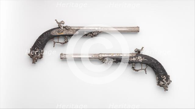 Pair of Percussion Target Pistols for Crystal Palace Exhibition in London, 1851, French, Paris, 1851 Creators: Alfred Gauvain, Michel Lienard, Léopold Bernard.