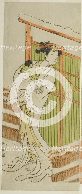 The Actor Yamashita Kinsaku II as Moshio in the Play Izu-goyomi Shibai no Ganjitsu..., c. 1772. Creator: Shunsho.