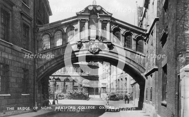 The Bridge of Sighs, Hertford College, Oxford University, Oxford, early 20th century. Artist: Unknown