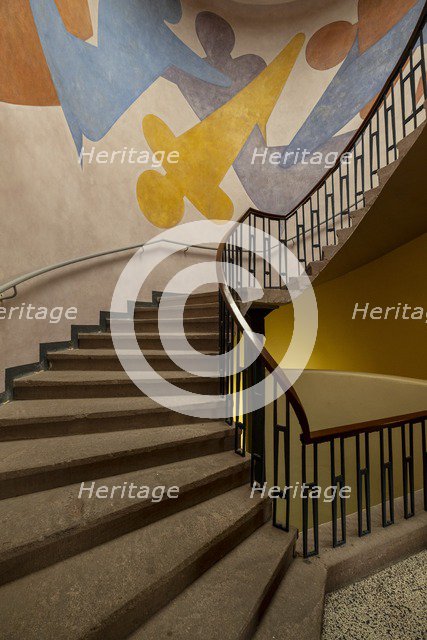 Murals by Oskar Schlemmer in Main building, Bauhaus-University Weimar, (1904-1911), 2018 Artist: Alan John Ainsworth.