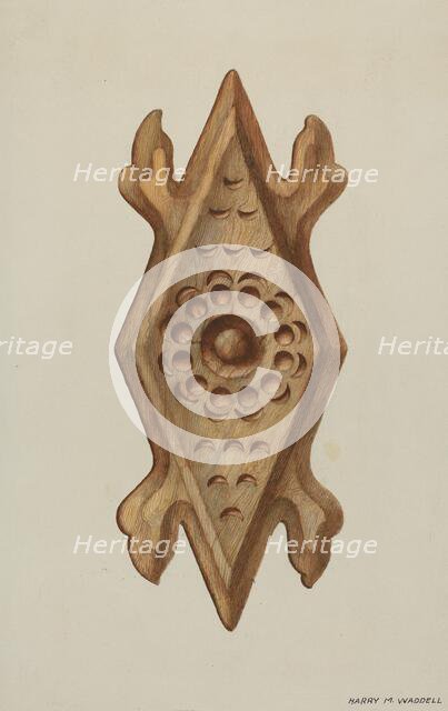 Detail, Side of Confessional, c. 1940. Creator: Harry Mann Waddell.