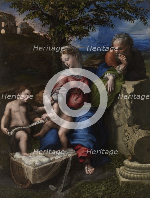 The Holy Family Under an Oak Tree, ca 1518. Artist: Raphael (1483-1520)