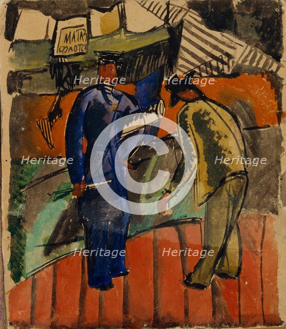 A Seaman and a Chinese, 1910-1912. Creator: Tatlin, Vladimir Evgraphovich (1885-1953).