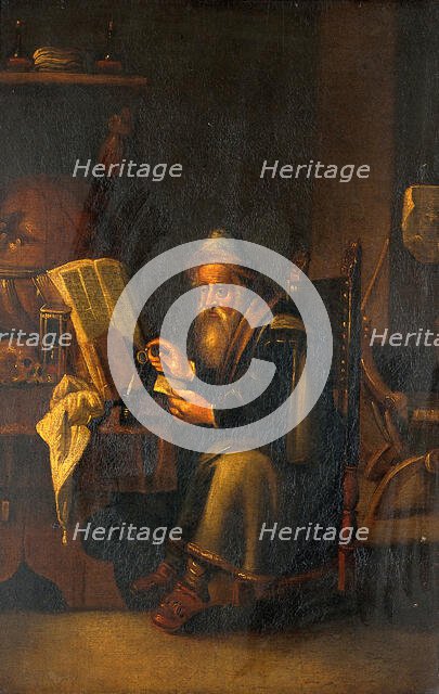 A philosopher reading, c1680s. Creator: Follower of David Teniers II.