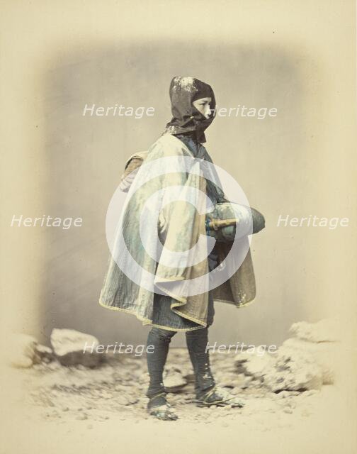 Subject in Winter Dress, about 1868. Creator: Felice Beato.