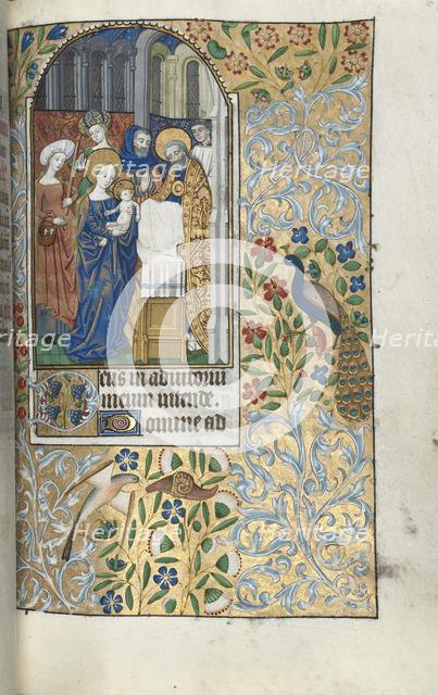 Book of Hours (Use of Rouen): fol. 67r, Presentation of the Christ Child in the Temple, c. 1470. Creator: Master of the Geneva Latini (French, active Rouen, 1460-80).