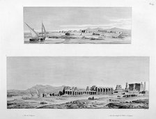 View of Luxor, and the Temple of Thebes at Luxor, Egypt, c1808. Artist: Unknown