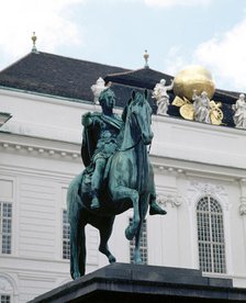 Equestrian statue of Holy Roman Emperor Joseph II, Josefsplatz, Vienna, Austria, 1994.  Creator: LTL.