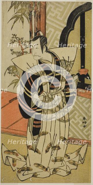 The Actor Ichikawa Danjuro V as Kajiwara Heiji (?) in the Play Hiragana Seisuiki (?)...), c. 1776. Creator: Katsukawa Shunko.