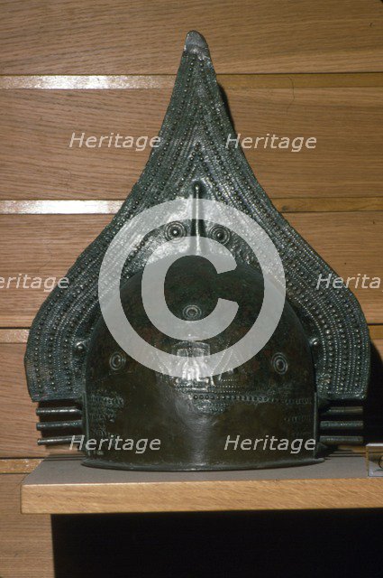 Etruscan Bronze Crested Helmet, c7th century BC. Artist: Unknown.