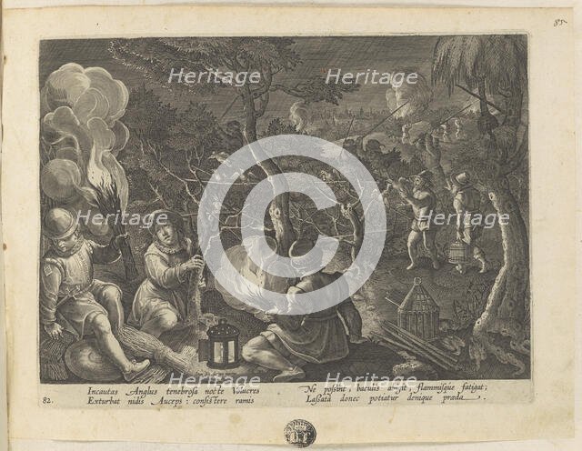 Venationes ferarum, avium, piscium (Hunts of wild animals, birds and fish). Plate 82, 1596. Creator: Hans Collaert the Younger.