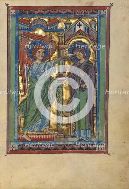 The Annunciation; Psalter, about 1240-1250. Creator: Unknown.
