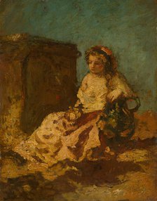 Meditation (Seated Woman), c. 1878/79. Creator: Adolphe Monticelli.