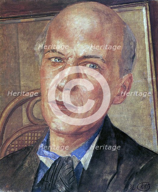 Portrait of the Poet Andrei Bely', (1880-1934), 1932. Creator: Petrov-Vodkin, Kuzma Sergeyevich (1878-1939).