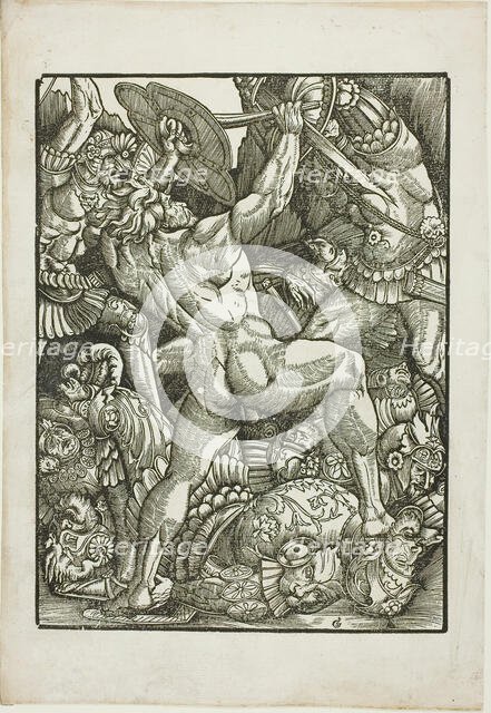 Hercules and the Giants, from Scenes from the Life of Hercules, c. 1528. Creator: Gabriel Salmon.