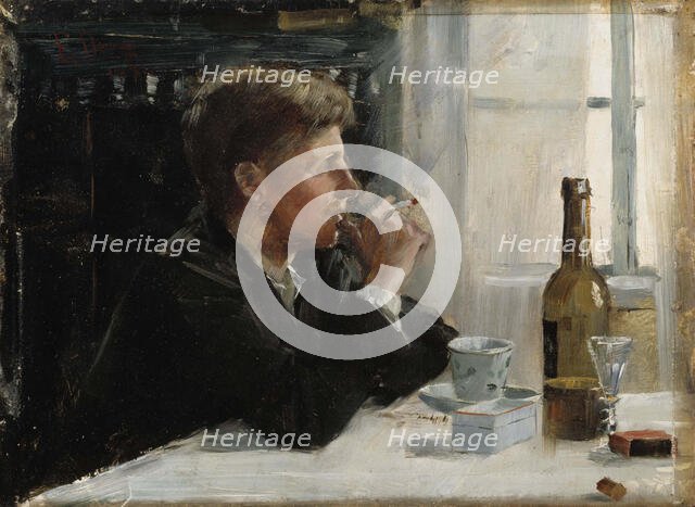 Seated Man at the Table, 1886. Creator: Elin Danielson-Gambogi.