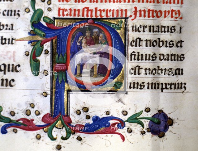 Presentation of Jesus in the temple, Miniature in the 'Missale Romanum'.